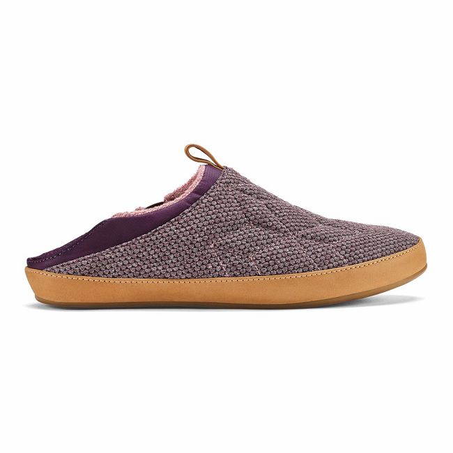 Olukai Women's Lania Kilohana Slipper - Grape Wine / Golden Sand US625-840